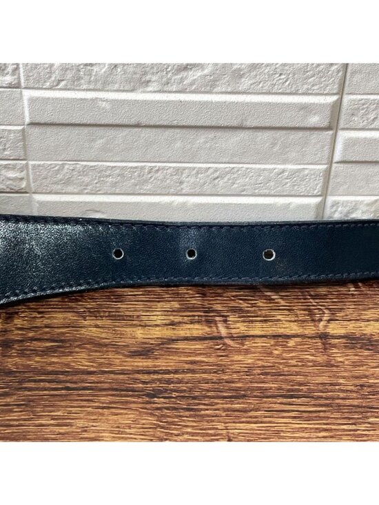 Gucci GG Leather Belt Gold Buckle Navy Hysteria main image 7
